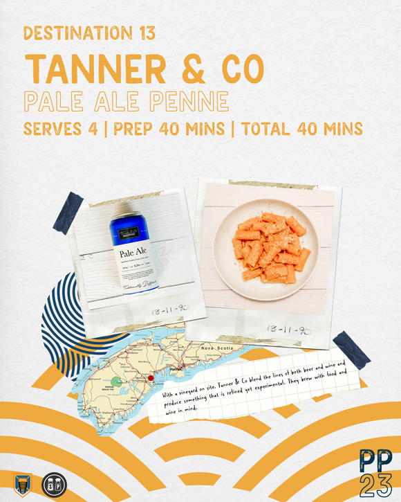 PINTS & PLATES: Tanner & Co Pale Ale Penne